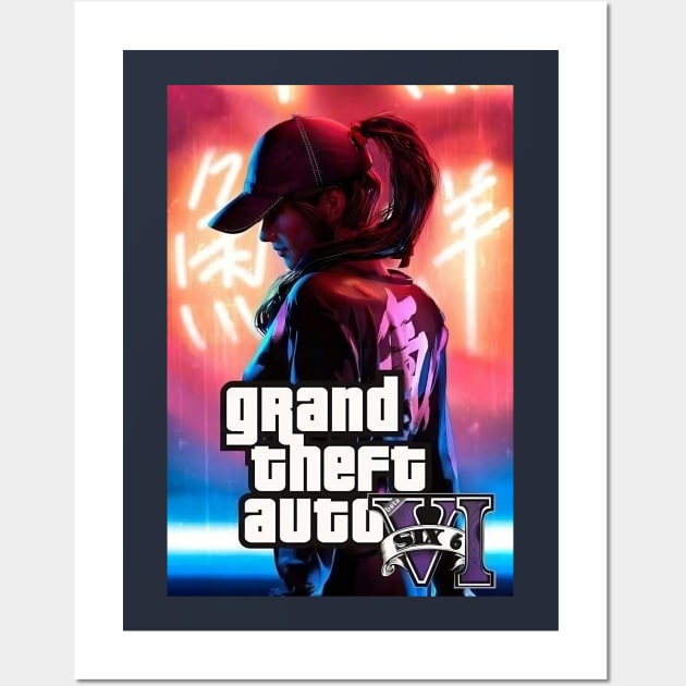 GTA 6 t-shirt Wall Art by VALOO✨️